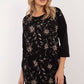 Relevance Women's European-made Casual Cotton Knee-length Dress with Floral print front