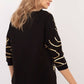 FACTORY PRICE Women's European-made 3/4 Sleeves Blouse with Golden Abstract Art