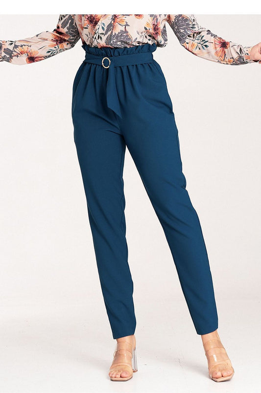 FIGL Women Tapered Bottom Belted Professional Trousers