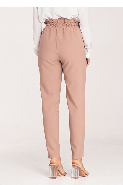 FIGL Women Tapered Bottom Belted Professional Trousers