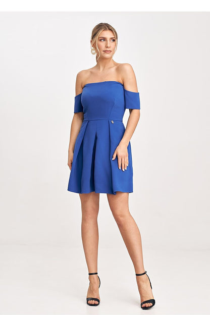 FIGL Women's Off-Shoulder Mini Flare Date Dress