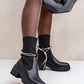 STEP IN STYLE Casual Women's Edgy Chic European Platform Ankle Boot with Leather & Sock Pattern