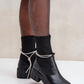 STEP IN STYLE Casual Women's Edgy Chic European Platform Ankle Boot with Leather & Sock Pattern