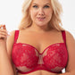 GORSENIA Rose Gold Red Plus-size European Full Coverage Floral Bra