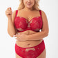 GORSENIA Rose Gold Red Plus-size European Full Coverage Floral Bra