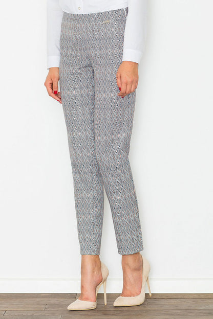 FIGL Women High-waist Print Professional Trousers