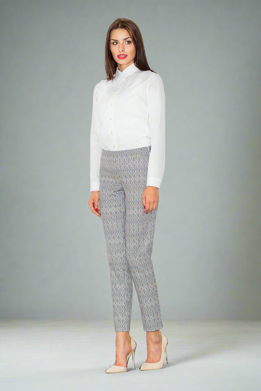 FIGL Women High-waist Print Professional Trousers