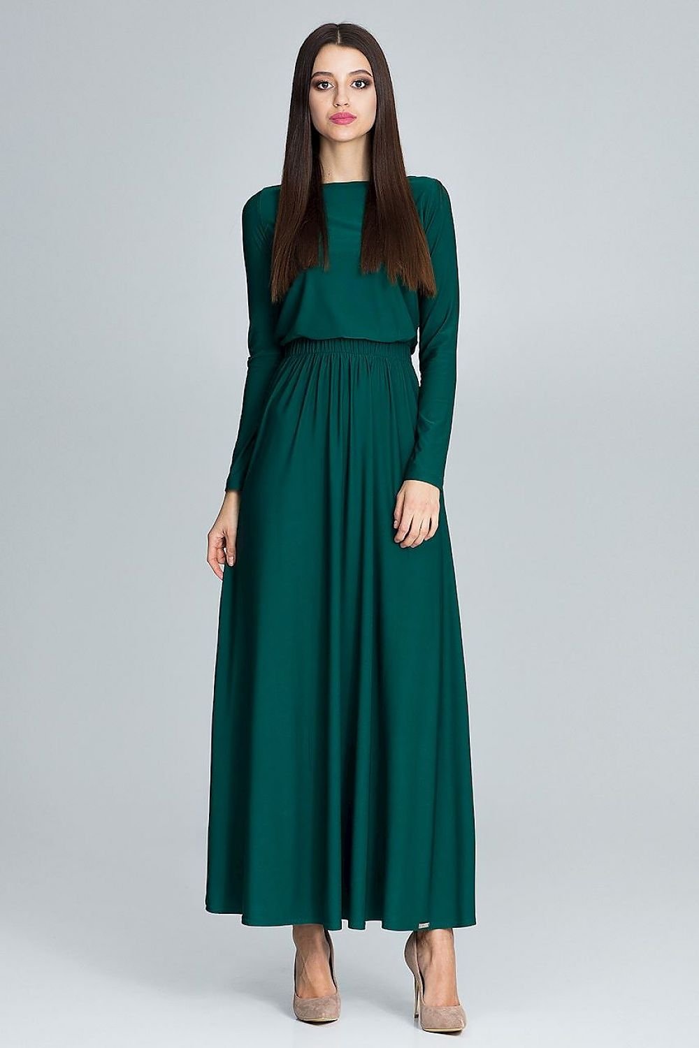 FIGL Women's Classy Long Sleeves Maxi Dress