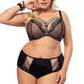 GORSENIA Women's European Plus-size Upper-cup Lace Bra with Floral Detail