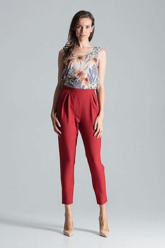 FIGL Women's Classic Trousers with Pleat at Waist