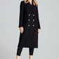 FIGL Women's Double-breasted Knee-length European Blazer Coat