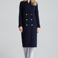 FIGL Women's Double-breasted Knee-length European Blazer Coat