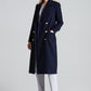 FIGL Women's Double-breasted Knee-length European Blazer Coat