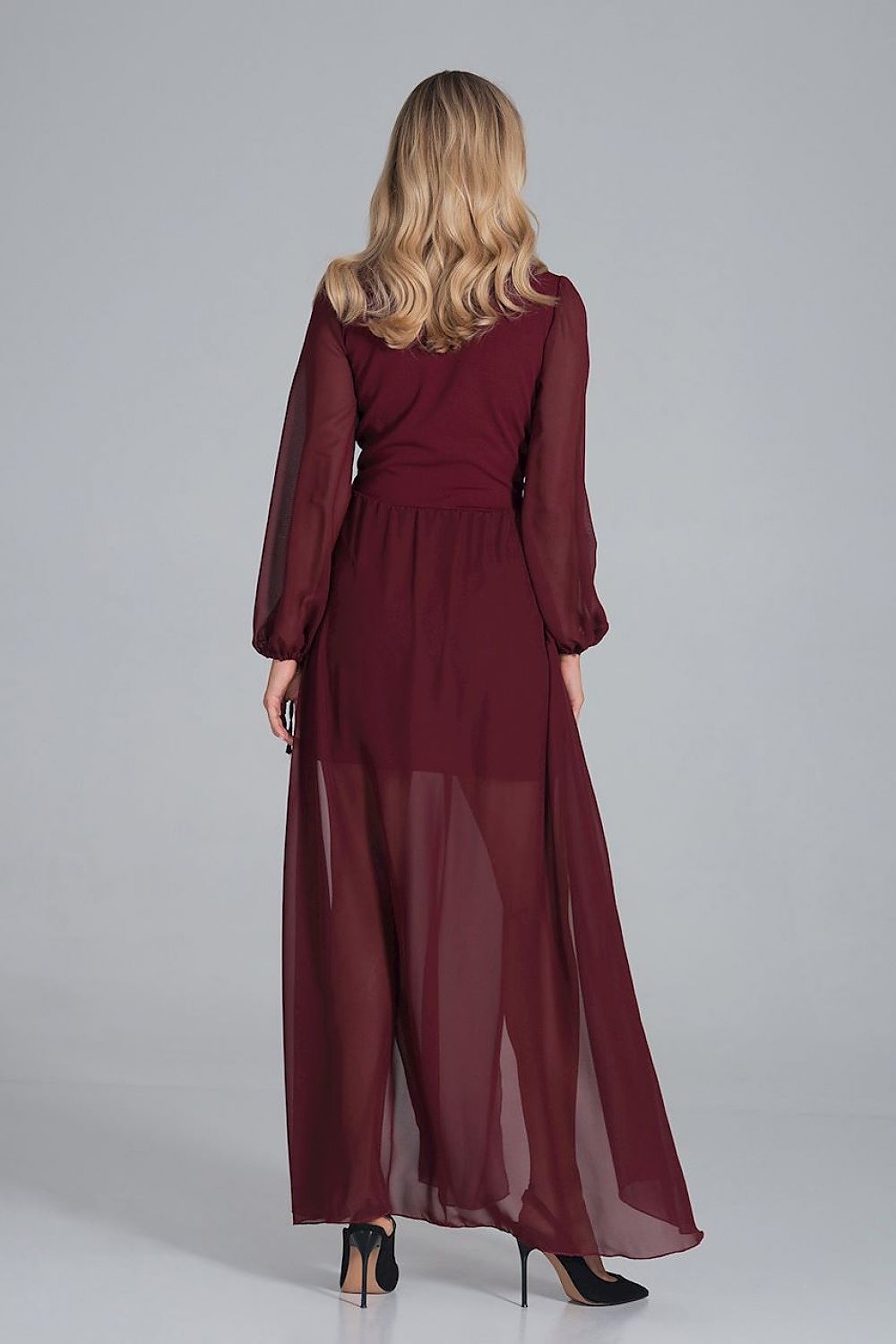 FIGL Women's Chiffon Faux Wrap European Cocktail Dress with two Front Slit