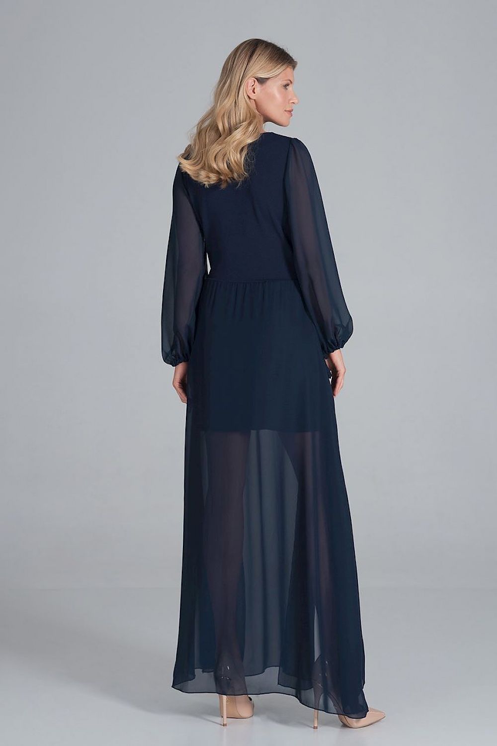 FIGL Women's Chiffon Faux Wrap European Cocktail Dress with two Front Slit