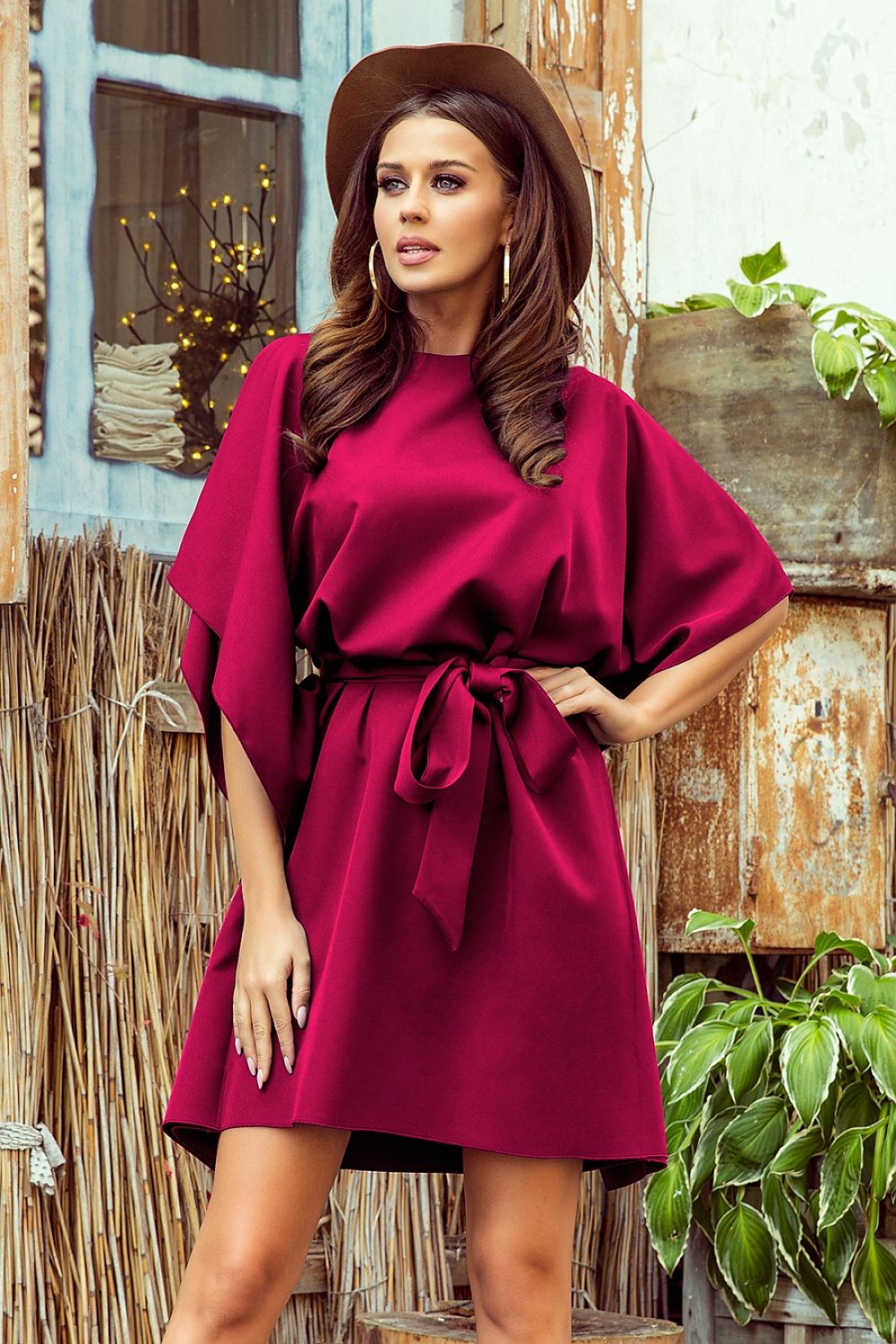 NUMOCO Women's Full size Casual European Polyester Butterfly Above-the-knee Dress