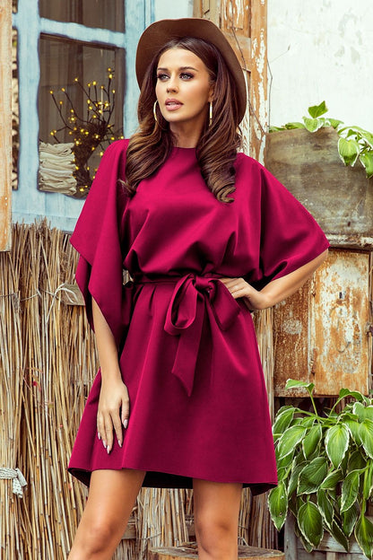 NUMOCO Women's Full size Casual European Polyester Butterfly Above-the-knee Dress