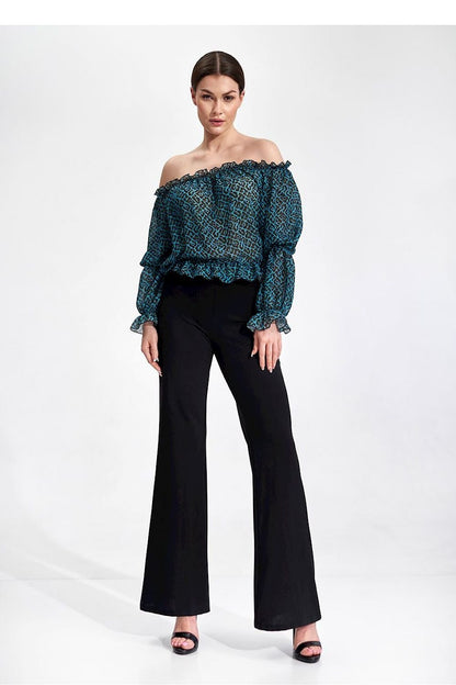 FIGL Women's Bell-Shaped Casual Stretched Trousers