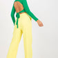 RUE PARIS Women's European-made High-waist Straight Pants with Side Pockets