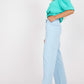 RUE PARIS Women's European-made High-waist Straight Pants with Side Pockets