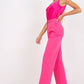 RUE PARIS Women's European-made High-waist Straight Pants with Side Pockets