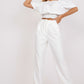 RUE PARIS Women's European-made High-waist Straight Pants with Side Pockets