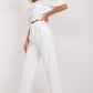 RUE PARIS Women's European-made High-waist Straight Pants with Side Pockets