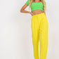 RUE PARIS Women's European-made High-waist Straight Pants with Side Pockets