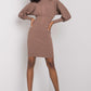 RUE PARIS Women's European-made Knitted Mini Dress with Lantern Sleeves