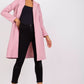 RUE PARIS Unbuttoned Fashion European Cardigan Coat with Shoulder Pads