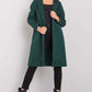 RUE PARIS Unbuttoned Fashion European Cardigan Coat with Shoulder Pads