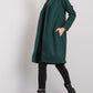 RUE PARIS Unbuttoned Fashion European Cardigan Coat with Shoulder Pads