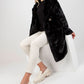 OCH BELLA Luxurious European Knee-length Fur Coat with Side Pockets