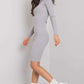 RUE PARIS Women's European-made Above-the-knee Bodycon Pencil Cut Dress with Long Sleeves
