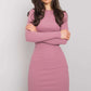 RUE PARIS Women's European-made Above-the-knee Bodycon Pencil Cut Dress with Long Sleeves