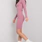 RUE PARIS Women's European-made Above-the-knee Bodycon Pencil Cut Dress with Long Sleeves