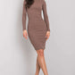 RUE PARIS Women's European-made Above-the-knee Bodycon Pencil Cut Dress with Long Sleeves