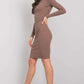 RUE PARIS Women's European-made Above-the-knee Bodycon Pencil Cut Dress with Long Sleeves