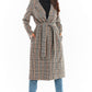 AWANA European Style Plaid Trench Coat with a Belt- Euro Brand