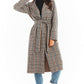 AWANA European Style Plaid Trench Coat with a Belt- Euro Brand