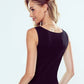 ELDAR Women's Black European-made Sexy Night Tank Top with Laces Neckline & Straps