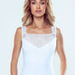 ELDAR Women's Black European-made Sexy Night Tank Top with Laces Neckline & Straps