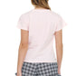 DOCTOR NAP 2 Piece Women's European-made "Nap time lover" Pajama Set with Pink Top with Plaid Shorts