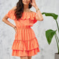 Roco Fashion Women's Casual Off-the-Shoulders Mini Ruffle Dress