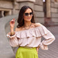 ROCO FASHION WOmen's Off-the-Shoulders Versetail Top made in Poland