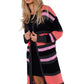 MOE Women's Multicolor Long Opened Contemporary-Style Sweater Cardigan - European-made