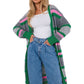 MOE Women's Multicolor Long Opened Contemporary-Style Sweater Cardigan - European-made