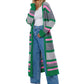 MOE Women's Multicolor Long Opened Contemporary-Style Sweater Cardigan - European-made