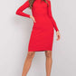 RUE PARIS Women's European-made Above-the-knee Bodycon Pencil Cut Dress with Long Sleeves