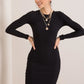 RUE PARIS Women's European-made Above-the-knee Bodycon Pencil Cut Dress with Long Sleeves